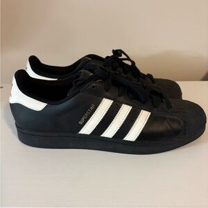 Adidas Superstar Black & White Sneakers Men’s Size 10.5